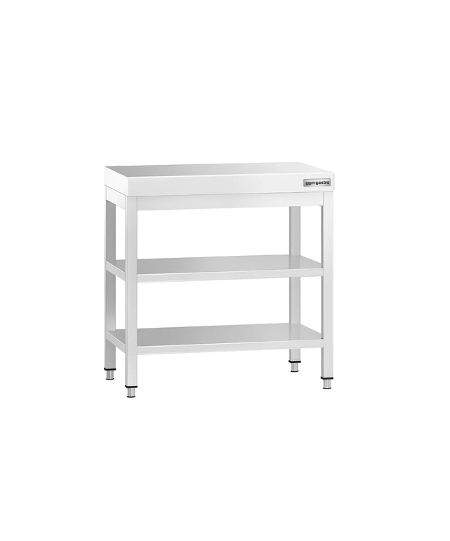 GGM Gastro Commercial Stainless Steel Centre Table PREMIUM - 600x700mm - with Undershelf - with 2 Undershelves - with Cross Bracing