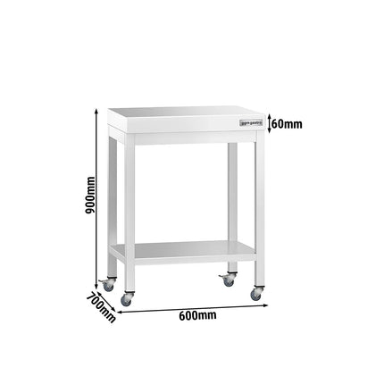 GGM Gastro Commercial Stainless Steel Centre Table PREMIUM - 600x700mm - with Undershelf