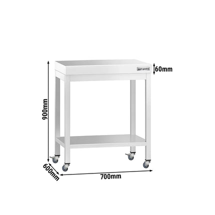 GGM Gastro Commercial Stainless Steel Centre Table PREMIUM - 700x600mm - with Undershelf