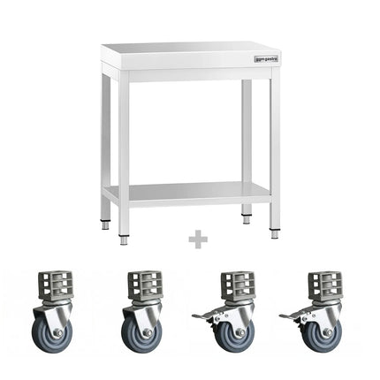 GGM Gastro Commercial Stainless Steel Centre Table PREMIUM - 700x600mm - with Undershelf