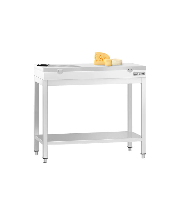 GGM Gastro Commercial Stainless Steel Centre Table PREMIUM - 800x600mm - with Undershelf - with Green/Red/White Chopping Board