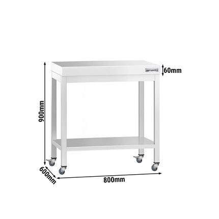 GGM Gastro Commercial Stainless Steel Centre Table PREMIUM - 800x600mm - with Undershelf