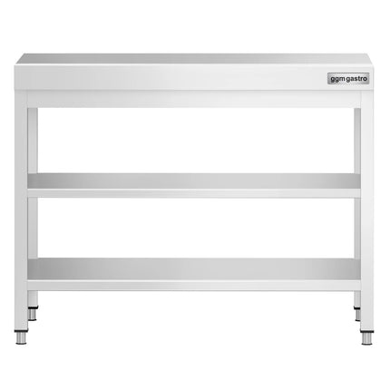 GGM Gastro Commercial Stainless Steel Centre Table PREMIUM - 800x600mm - with Undershelf - with 2 Undershelves - with Cross Bracing