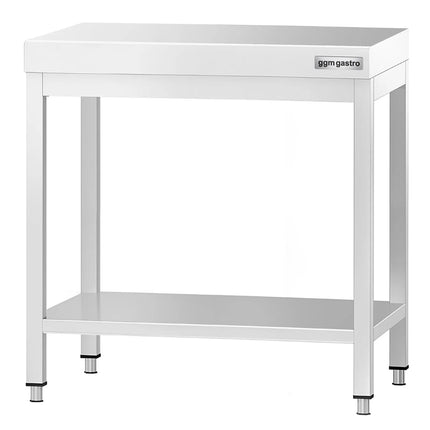 GGM Gastro Commercial Stainless Steel Centre Table PREMIUM - 800x700mm - with Undershelf - with Cross Bracing