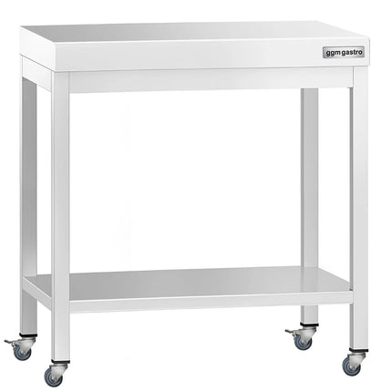 GGM Gastro Commercial Stainless Steel Centre Table PREMIUM - 800x700mm - with Undershelf - with Cross Bracing
