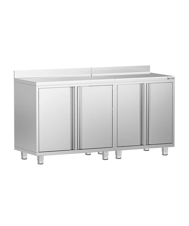 GGM Gastro Commercial Stainless Steel Coffee Station & Worktop Floor Cupboard - for Coffee Machine - 1800x600mm - with 2 Double Doors - with Rear Upstand