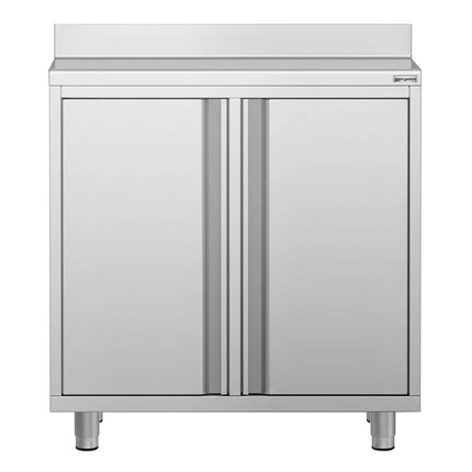 GGM Gastro Commercial Stainless Steel Coffee Station & Worktop Floor Cupboard- for Coffee Machine  - for Coffee Machine - 1000x600mm - with 2 Double Doors - with Rear Upstand