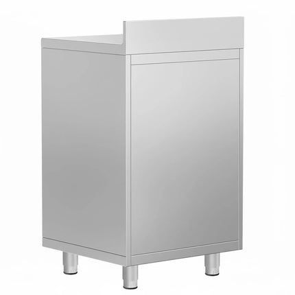 GGM Gastro Commercial Stainless Steel Coffee Station & Worktop Floor Cupboard - for Coffee Machine  - 600x600mm - with 2 Drawers, 1 Door, 1 Tilting Knockout Drawer - with Rear Upstand