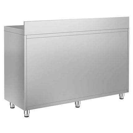 GGM Gastro Commercial Stainless Steel Coffee Station & Worktop Floor Cupboard - for Coffee Machine - 1600x600mm - with 2 Drawers & Double Doors & Upstand