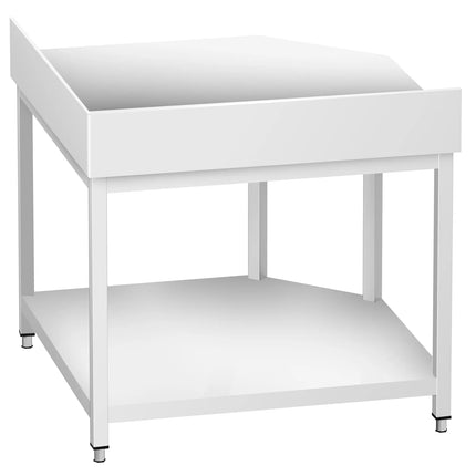 GGM Gastro Commercial Stainless Steel Corner Table PREMIUM - 1000x700mm - with Undershelf - with Rear Upstand