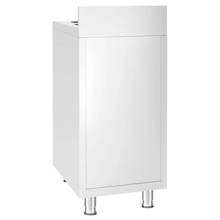 GGM Gastro Commercial Stainless Steel Hand Wash Sink Cabinet - 400x600 mm - Base Cupboard - 1 Sink - Built-in Waste Chute - 1 Waste Bin - Rear Upstand