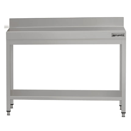 GGM Gastro Commercial Stainless Steel Table with Upstand ECO - 1000x700mm - with Undershelf - with Rear Upstand - with Cross Bracing