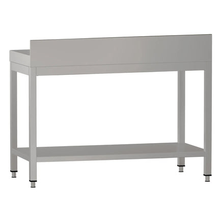 GGM Gastro Commercial Stainless Steel Table with Upstand ECO - 1000x700mm - with Undershelf - with Rear Upstand - with Cross Bracing