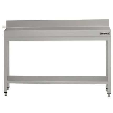 GGM Gastro Commercial Stainless Steel Table with Upstand ECO - 1400x600mm - with Undershelf - with Rear Upstand