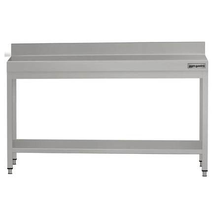 GGM Gastro Commercial Stainless Steel Table with Upstand ECO - 1800x700mm - with Undershelf - with Rear Upstand