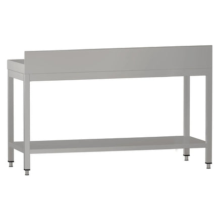 GGM Gastro Commercial Stainless Steel Table with Upstand ECO - 1800x700mm - with Undershelf - with Rear Upstand
