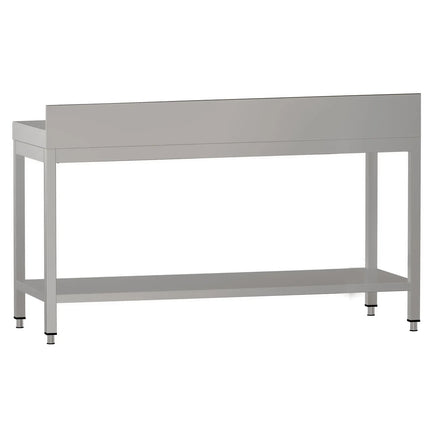 GGM Gastro Commercial Stainless Steel Table with Upstand ECO - 2000x700mm - with Undershelf - with Rear Upstand