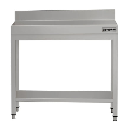 GGM Gastro Commercial Stainless Steel Table with Upstand ECO - 700x600mm - with Undershelf - with Rear Upstand