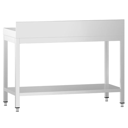 GGM Gastro Commercial Stainless Steel Table with Upstand PREMIUM - 1000x700mm - with Undershelf - with Rear Upstand - with Cross Bracing