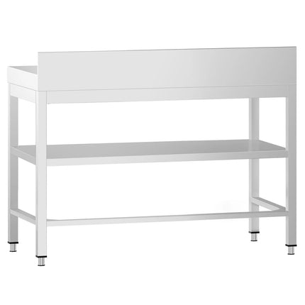 GGM Gastro Commercial Stainless Steel Table with Upstand PREMIUM - 1000x700mm - with Undershelf - with Rear Upstand - with Cross Bracing