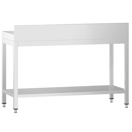 GGM Gastro Commercial Stainless Steel Table with Upstand PREMIUM - 1200x600mm - with Undershelf