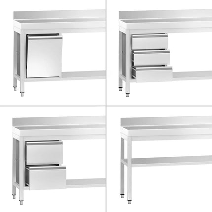 GGM Gastro Commercial Stainless Steel Table with Upstand PREMIUM - 1200x600mm - with Undershelf
