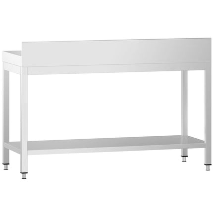 GGM Gastro Commercial Stainless Steel Table with Upstand PREMIUM - 1400x700mm - with Undershelf - with Rear Upstand