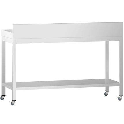 GGM Gastro Commercial Stainless Steel Table with Upstand PREMIUM - 1400x600mm - with Undershelf - with Rear Upstand