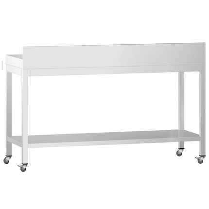 GGM Gastro Commercial Stainless Steel Table with Upstand PREMIUM - 1800x700mm - with Undershelf - with Rear Upstand