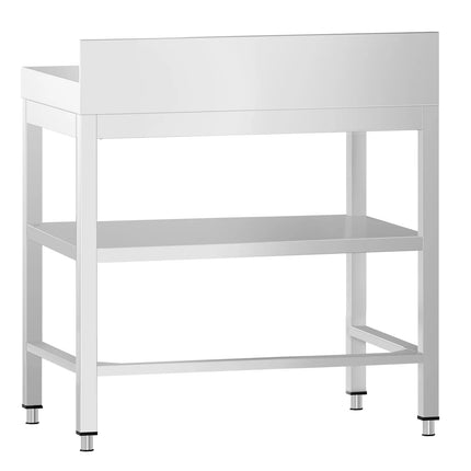 GGM Gastro Commercial Stainless Steel Table with Upstand PREMIUM - 600x700mm - with Undershelf - with Rear Upstand - with Cross Bracing