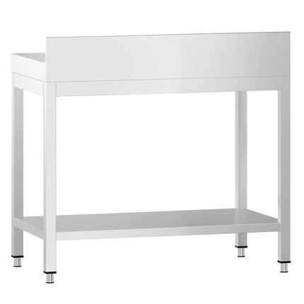 GGM Gastro Commercial Stainless Steel Table with Upstand PREMIUM - 700x600mm - with Undershelf - with Rear Upstand - with Additional Undershelf (mid-shelf)
