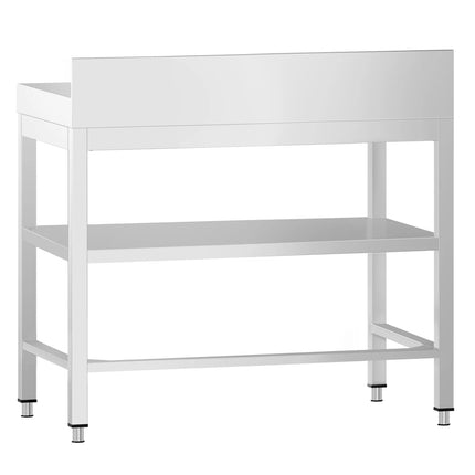 GGM Gastro Commercial Stainless Steel Table with Upstand PREMIUM - 700x700mm - with Undershelf - with Rear Upstand - with Cross Bracing