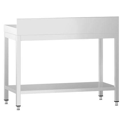 GGM Gastro Commercial Stainless Steel Table with Upstand PREMIUM - 800x600mm - with Undershelf - with Rear Upstand - with Cross Bracing