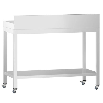 GGM Gastro Commercial Stainless Steel Table with Upstand PREMIUM - 800x600mm - with Undershelf - with Rear Upstand