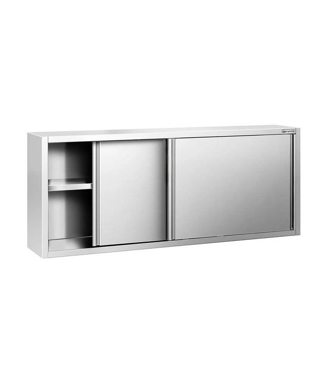 GGM Gastro Commercial Stainless Steel Wall Cabinet / Kitchen Cupboard PREMIUM - 2000x400x800mm - with Sliding Doors