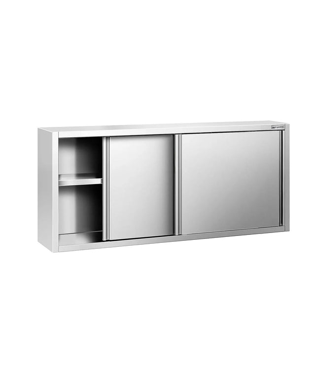 GGM Gastro Commercial Stainless Steel Wall Cabinet / Kitchen Cupboard PREMIUM - 1800x400x800mm - with Sliding Doors