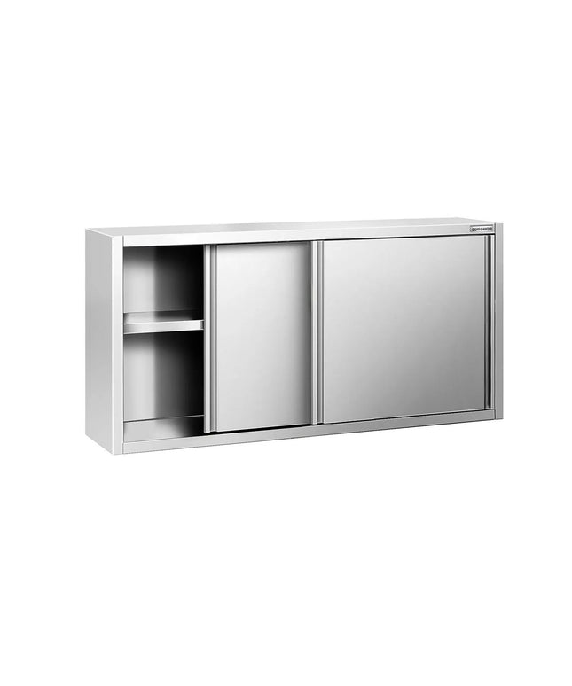GGM Gastro Commercial Stainless Steel Wall Cabinet / Kitchen Cupboard PREMIUM - 1600x400x800mm - with Sliding Doors