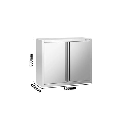 GGM Gastro Commercial Stainless Steel Wall Cabinet / Kitchen Cupboard PREMIUM - 800x400x800mm - with Hinged Doors