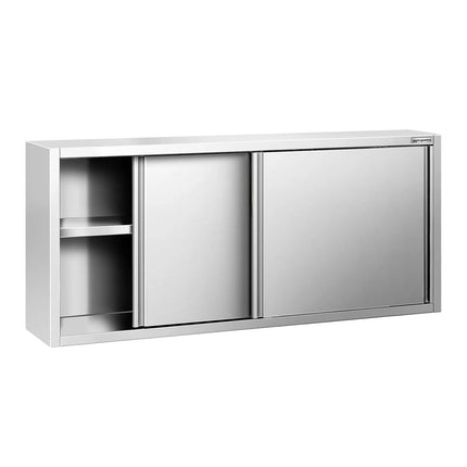 GGM Gastro Commercial Stainless Steel Wall Cabinet / Kitchen Cupboard PREMIUM - 1800x400x800mm - with Sliding Doors