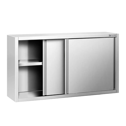 GGM Gastro Commercial Stainless Steel Wall Cabinet / Kitchen Cupboard PREMIUM - 1400x400x800mm - with Sliding Doors