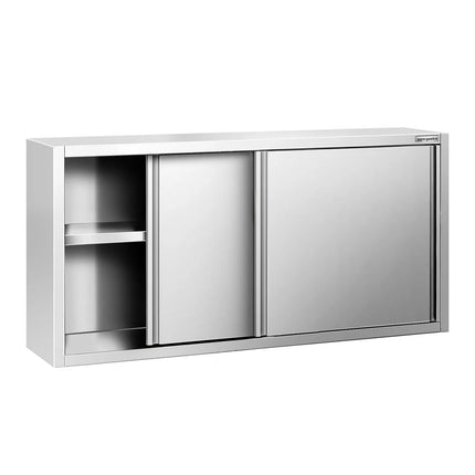 GGM Gastro Commercial Stainless Steel Wall Cabinet / Kitchen Cupboard PREMIUM - 1600x400x800mm - with Sliding Doors