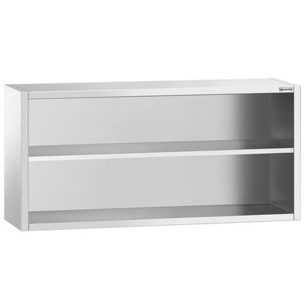 GGM Gastro Commercial Stainless Steel Wall Cabinet / Kitchen Cupboard PREMIUM - 1800x400x800mm - Open Front (no doors)