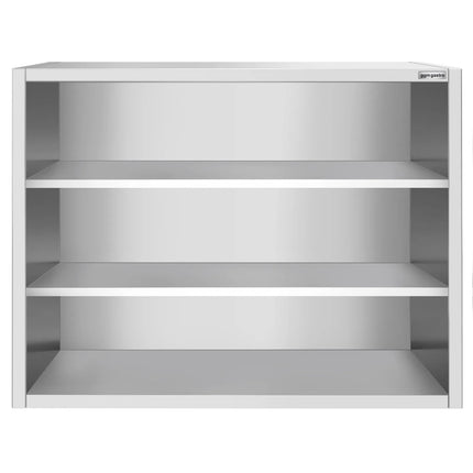 GGM Gastro Commercial Stainless Steel Wall Cabinet / Kitchen Cupboard PREMIUM - 1200x400x1000mm - Open Front (no doors)