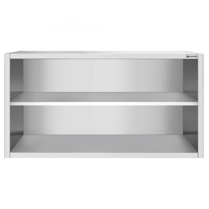 GGM Gastro Commercial Stainless Steel Wall Cabinet / Kitchen Cupboard PREMIUM - 1600x400x800mm - Open Front (no doors)