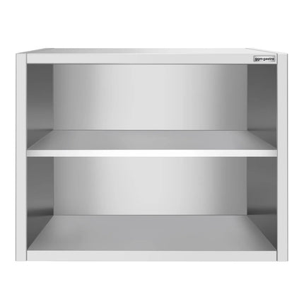 GGM Gastro Commercial Stainless Steel Wall Cabinet / Kitchen Cupboard PREMIUM - 800x400x800mm - Open Front (no doors)