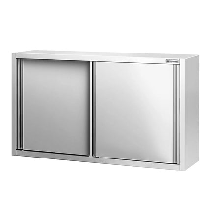 GGM Gastro Commercial Stainless Steel Wall Cabinet / Kitchen Cupboard PREMIUM - 1400x400x800mm - with Sliding Doors
