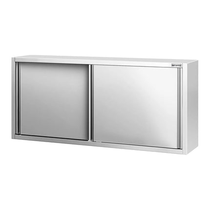 GGM Gastro Commercial Stainless Steel Wall Cabinet / Kitchen Cupboard PREMIUM - 1800x400x800mm - with Sliding Doors