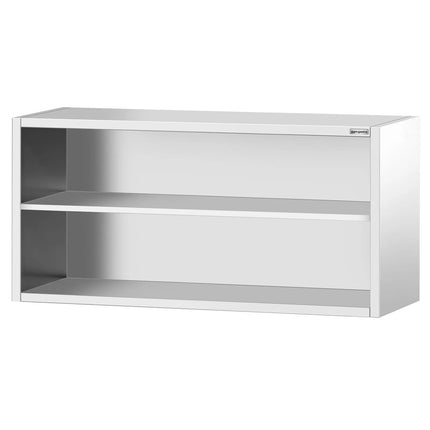 GGM Gastro Commercial Stainless Steel Wall Cabinet / Kitchen Cupboard PREMIUM - 1800x400x800mm - Open Front (no doors)