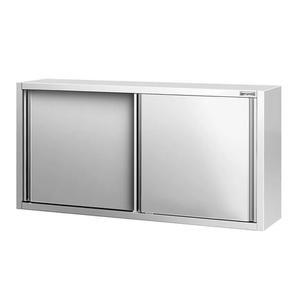 GGM Gastro Commercial Stainless Steel Wall Cabinet / Kitchen Cupboard PREMIUM - 1600x400x800mm - with Sliding Doors
