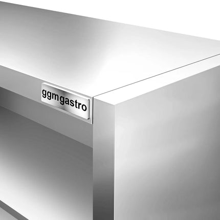 GGM Gastro Commercial Stainless Steel Wall Cabinet / Kitchen Cupboard PREMIUM - 1200x400x800mm - Open Front (no doors)
